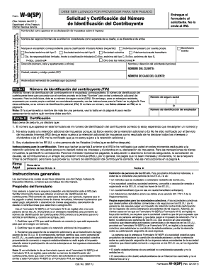 Form W 9 SP Rev February Actforchildren