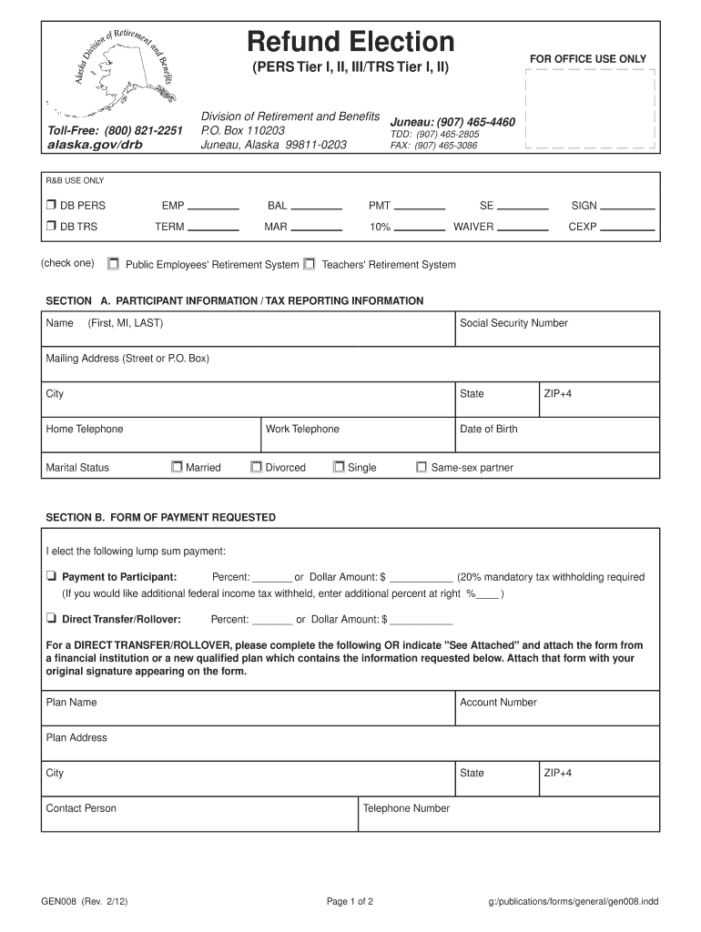 Gen008 Alaska Form