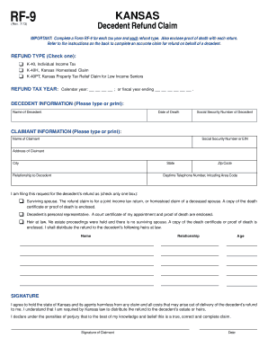  Kansas Form Rf 9 2013