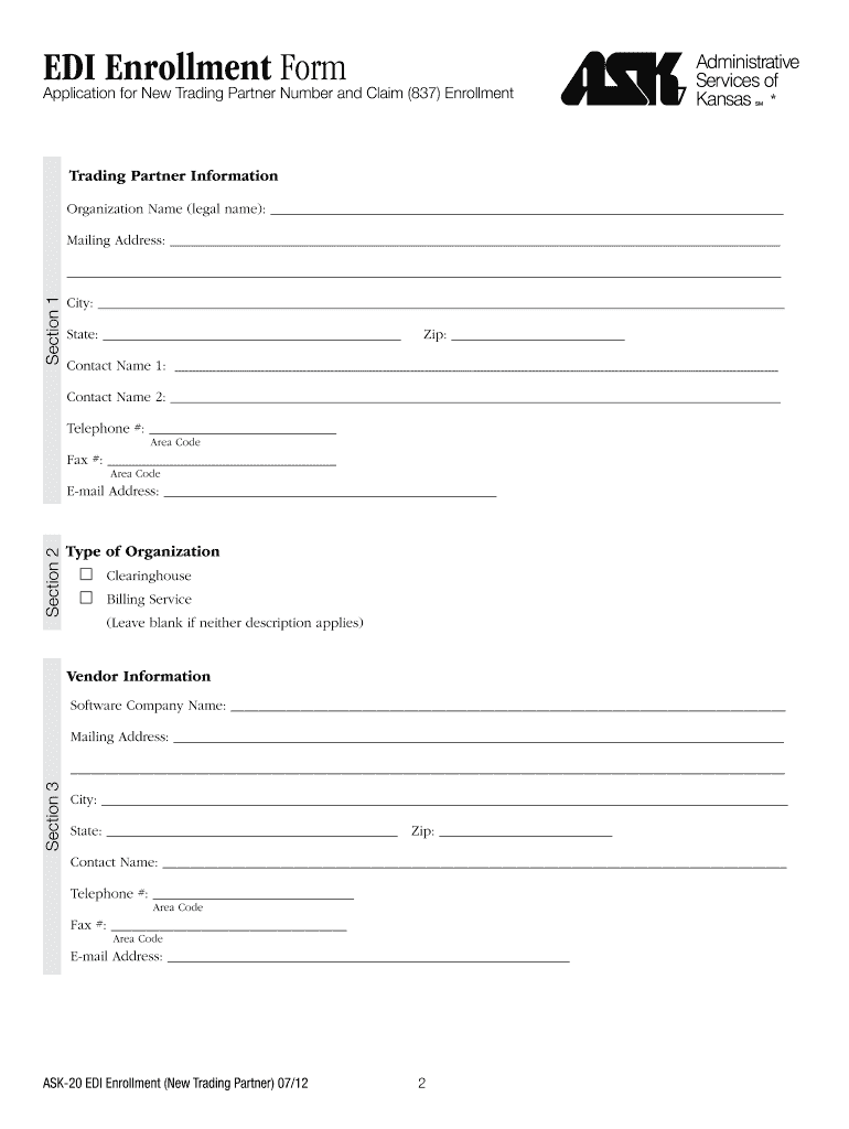 EDI Enrollment Form Instructions ASK Electronic Services