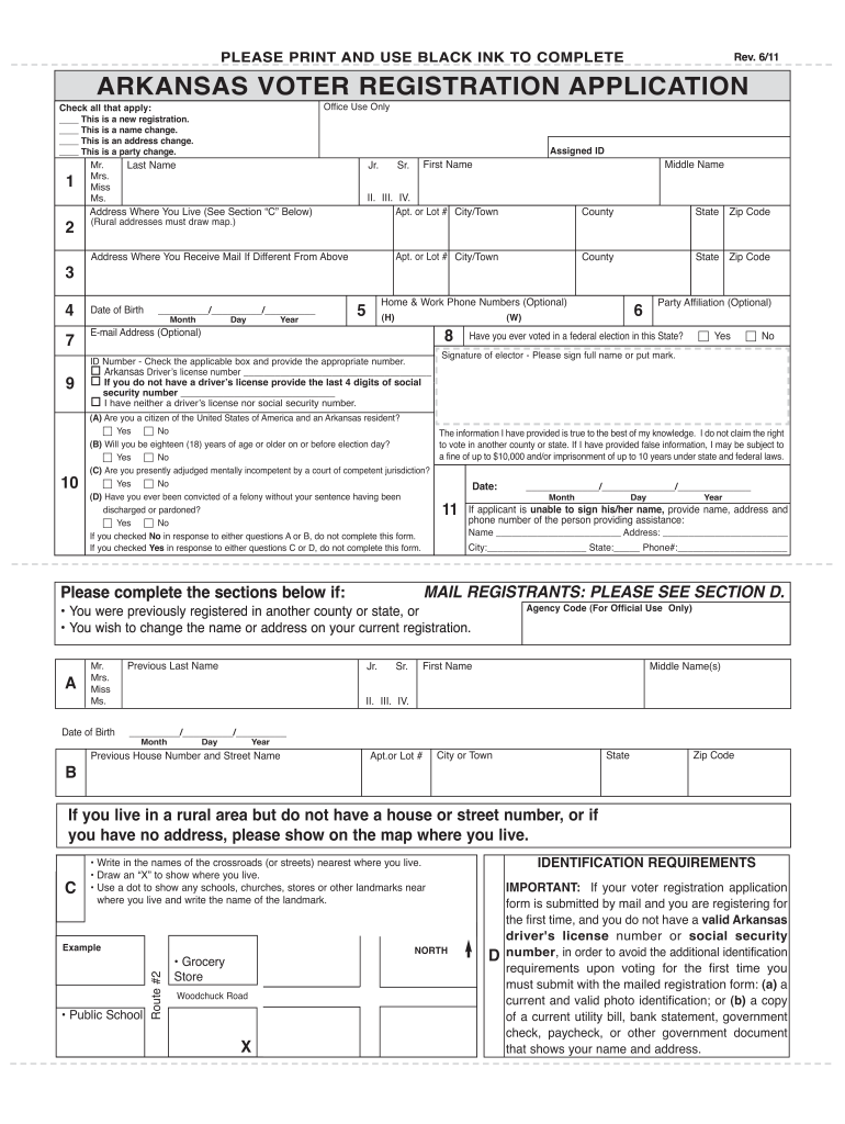 Arkansas Voters Registration  Form