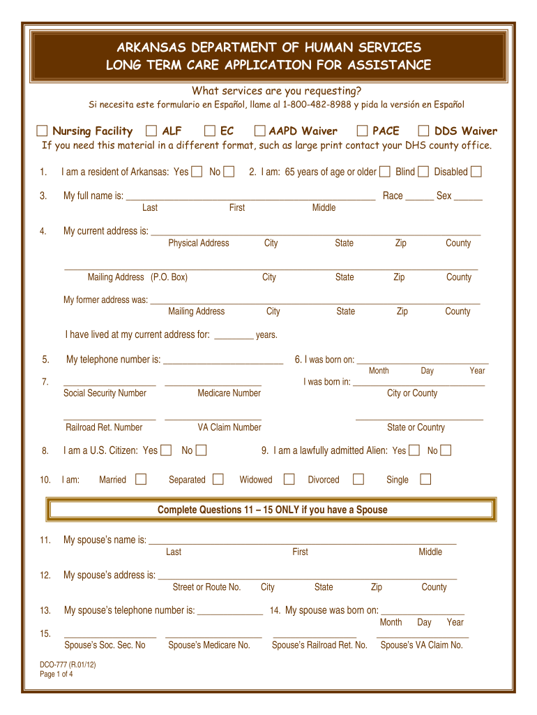  Arkansas Department Human Services Term 2012