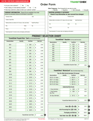 Transitchek Order Form New York