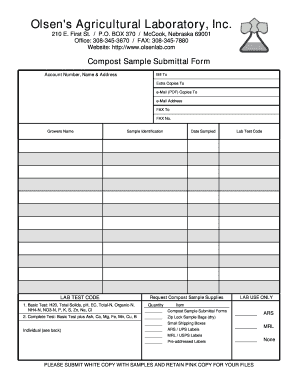 Compost Sample Submittal Form