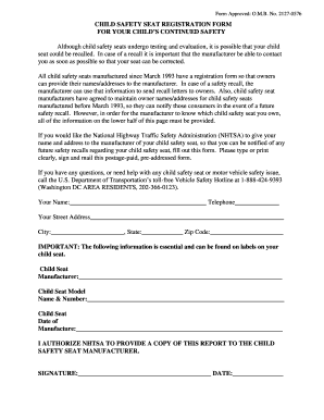 CHILD SAFETY SEAT REGISTRATION FORM for YOUR CHILD&#039;S Transportation Nebraska