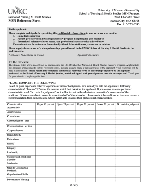 Umkc School of Medicine Reference Form