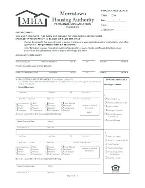 Morristown Housing Authority  Form