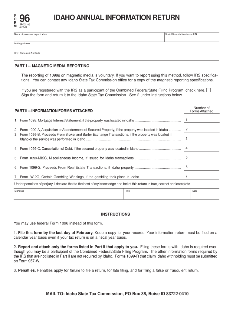  Idaho Form 910 2007