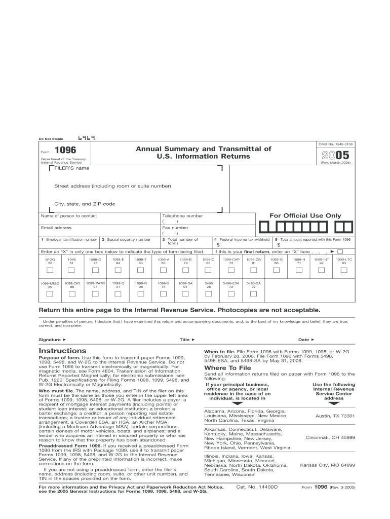 Do Not Staple 6969 OMB No Irs  Form