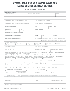 Small Business Energy Savings ComEd  Form