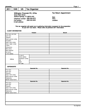 Organizer  Form