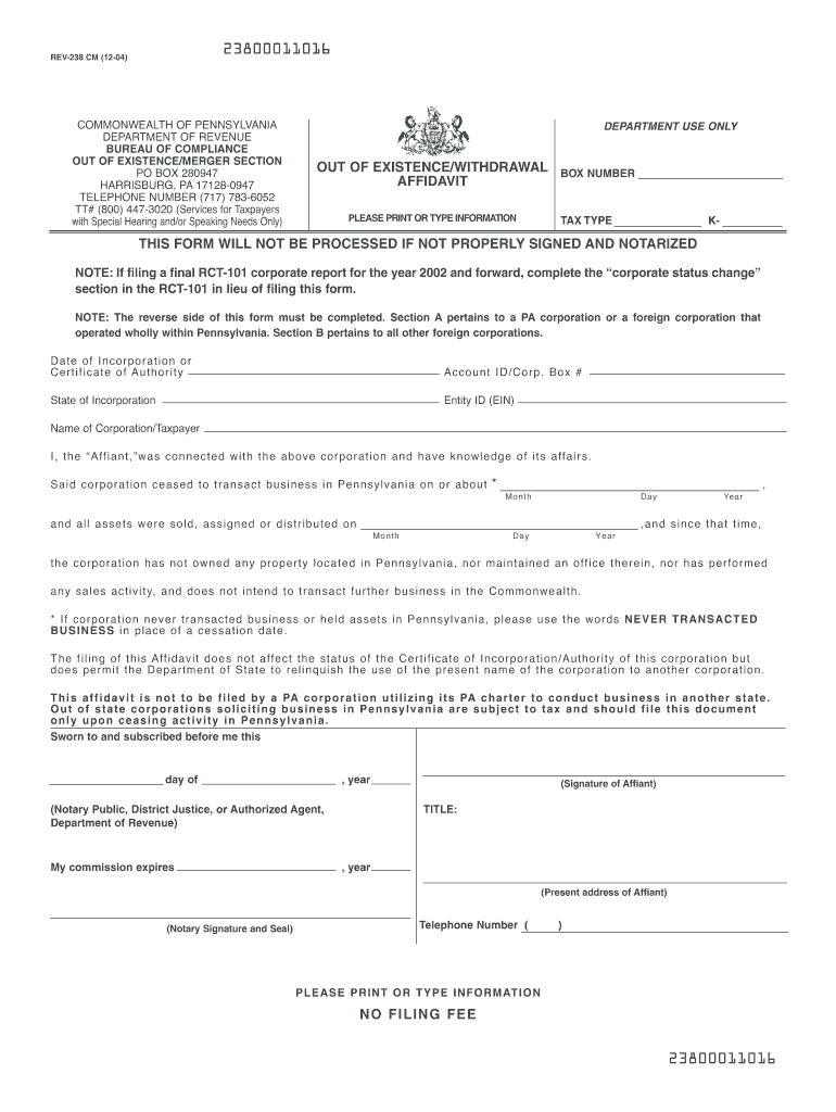  Form 238 2004