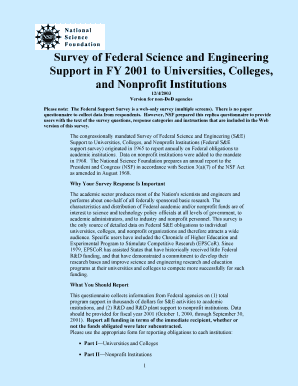 And Nonprofit Institutions Nsf  Form