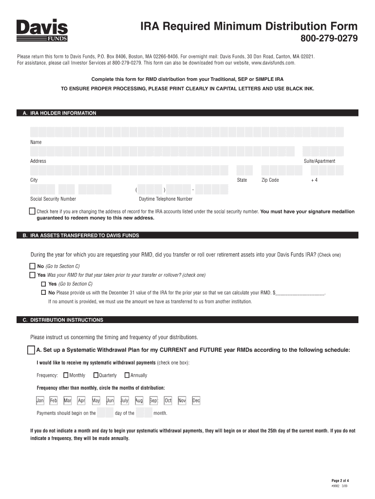 Individual Retirement Account Required Minimum Distribution Form