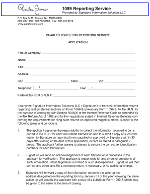 Charles Jones 1099 S Reporting Form