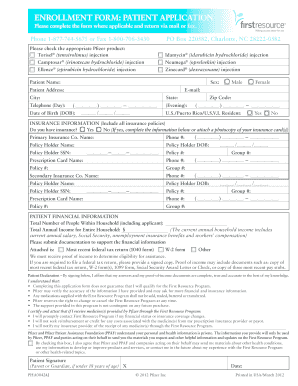 Org Reset Form Enrollment Form Patient Application Please Complete the Form Where Applicable and Return Via Mail or Fax Needymed