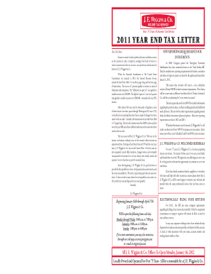 YEAR END TAX LETTER JE Wiggins &amp; Co  Form