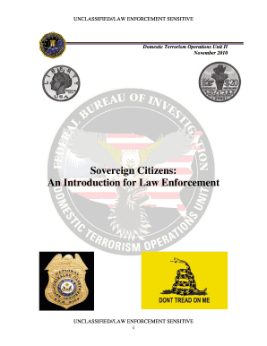 Sovereign Citizens an Introduction for Law Enforcement  Form