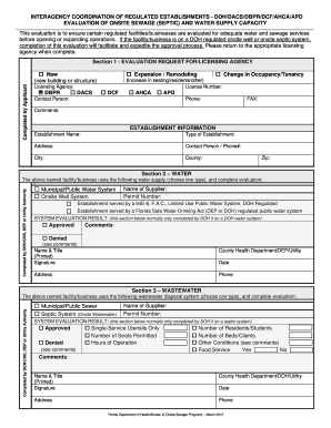 Dbpr Interagency Dohdacsdbpr Onsite Sewage and Water Supply Evaluation Form