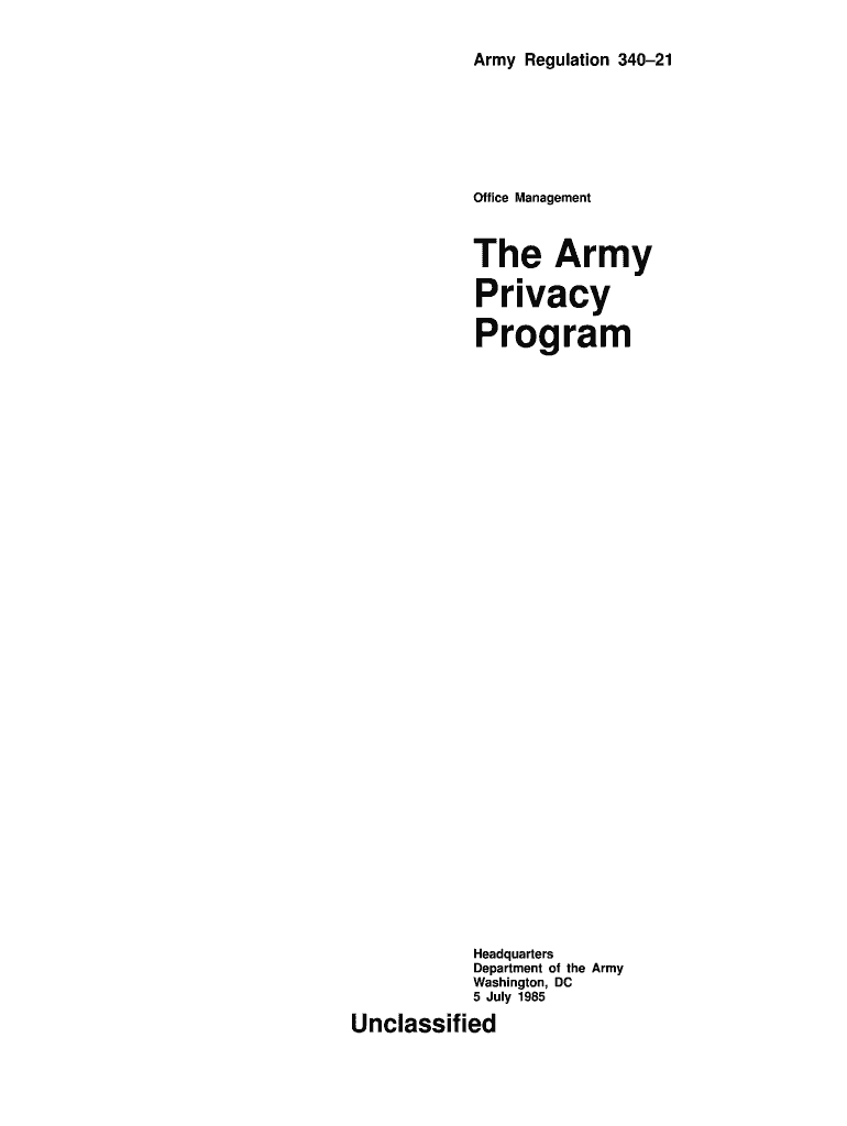 The Army Privacy Program  Form