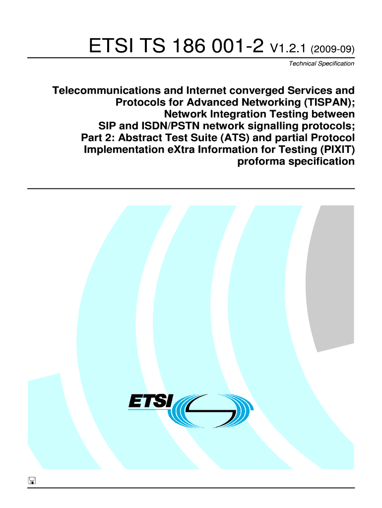 TS 186 001 2 V1 2 1 Telecommunications and Internet ETSI Etsi  Form