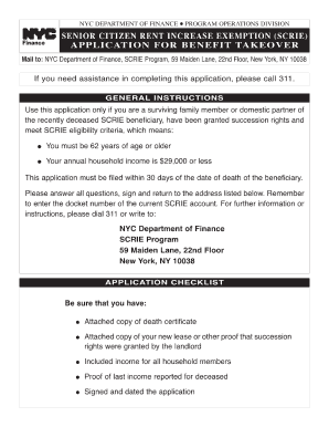 Scrie Benefit Takeover Application  Form