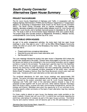 South County Connector Alternatives Open House Summary  Form