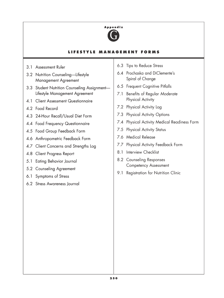 Lifestyle Management Form 41