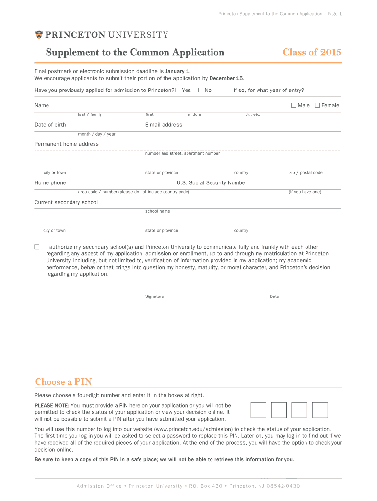 princeton application essay