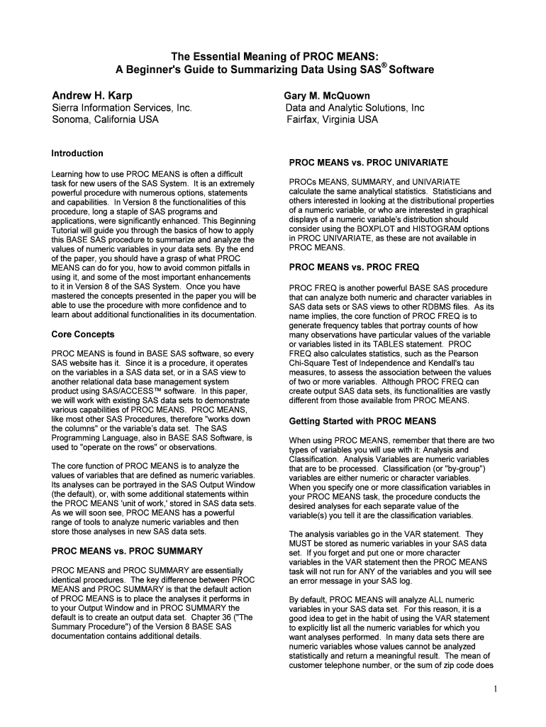 The Essential Meaning Of PROC MEANS A Beginner s Guide To DAS Form 