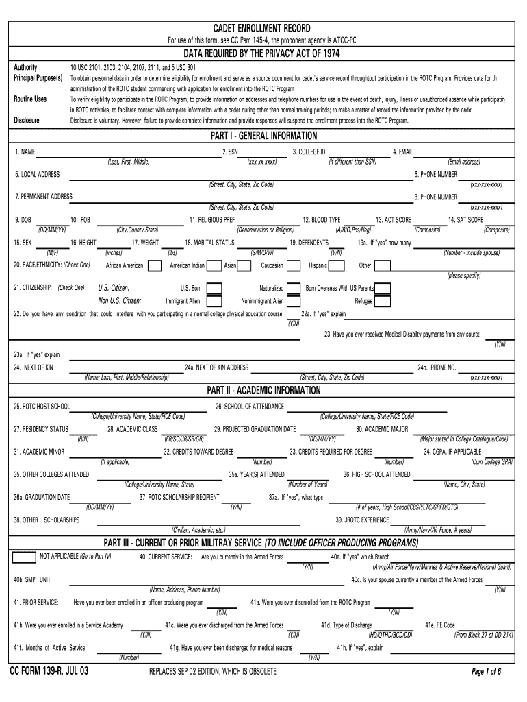  Cc Form 139 R 2003