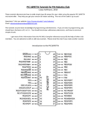 Pic16f877a Mikroc Programming Tutorial PDF  Form