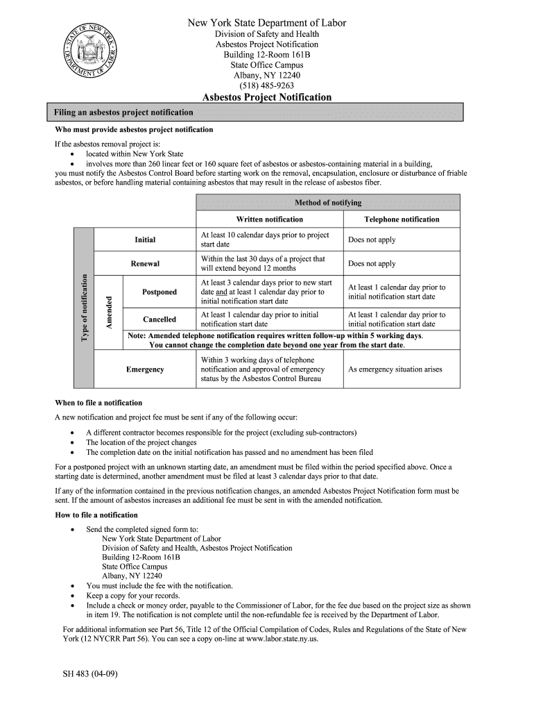  Nysdol Asbestos Notification Online 2011