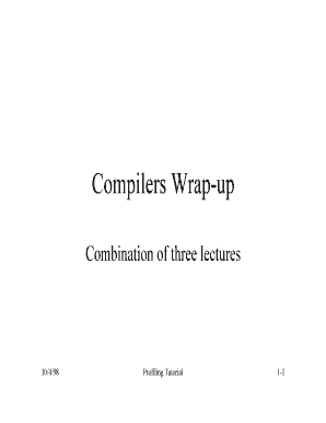 Compilers Wrap Up  Form