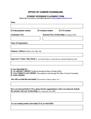 OFFICE of CAREER COUNSELING Slc  Form