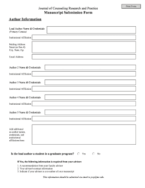 Manuscript Submission Form Journal of Counseling Research Jcrponline