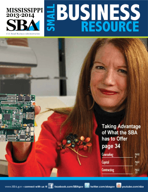 Mississippi Small Business Resource Guide SBA Sba  Form