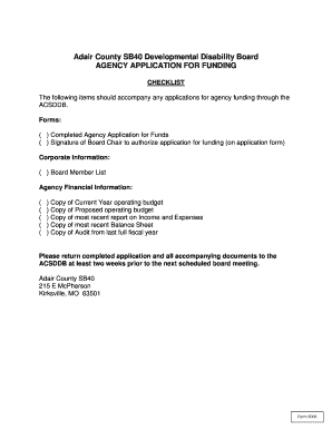 Acsdbb Board  Form