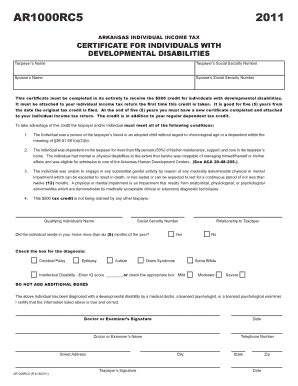 Schedule Ar1000rc5  Form