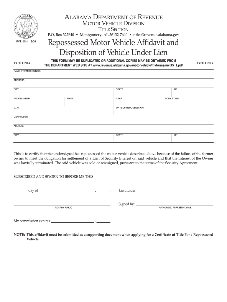  Alabama Form Mvt 15 1 2008