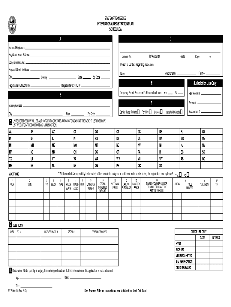 How to Tennessee Registration Irp  Form