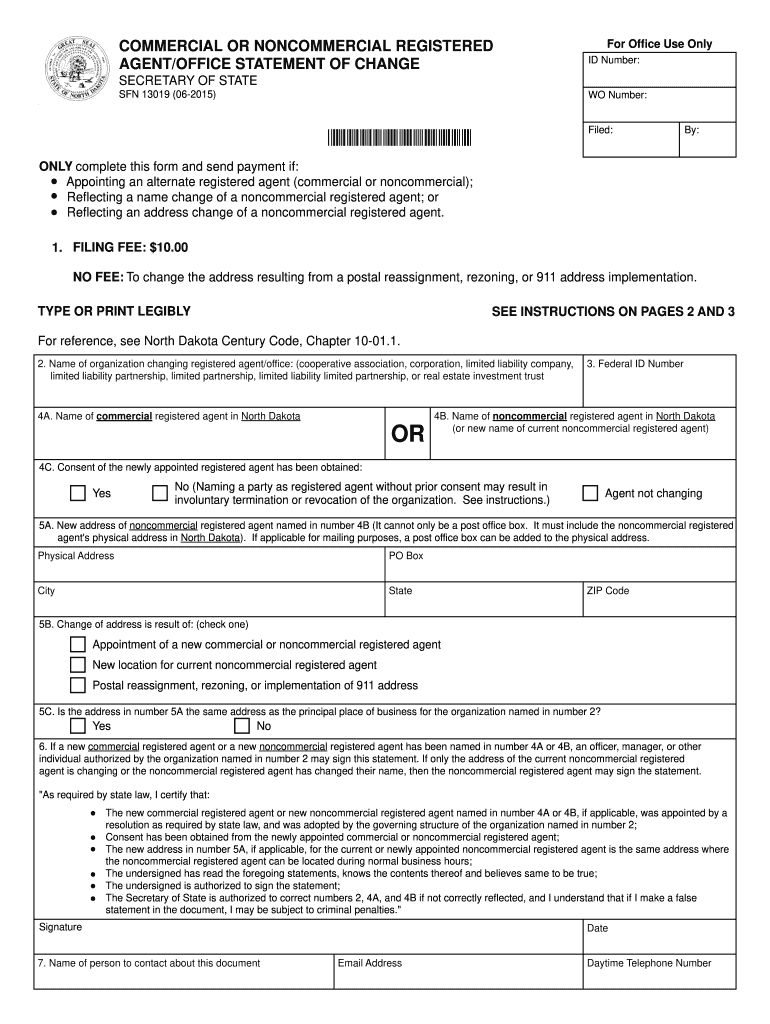 Nd Form Sfn 13019