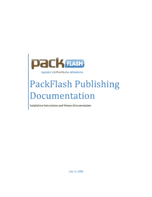 PackFlash Publishing Documentation  Form