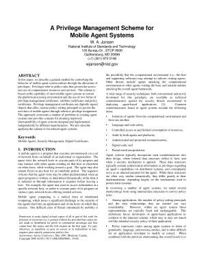 A Privilege Management Scheme for Mobile Agent Systems Csrc Nist  Form