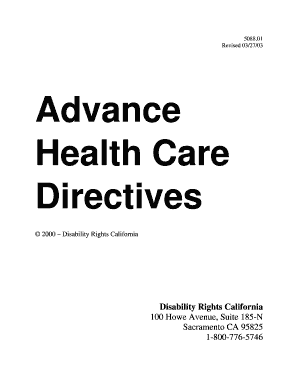 Advance Health Care Directives Disabilityrightsca  Form