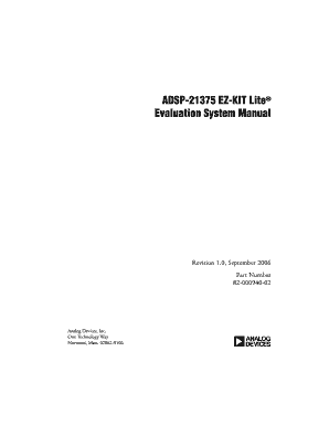 ADSP 21375 EZ KIT Lite Evaluation System Manual Revision 1  Form