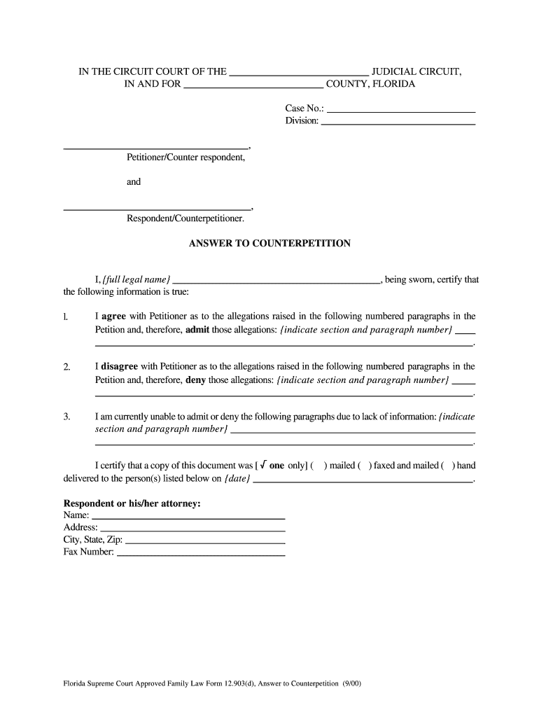  to Counterpetition Form 2000