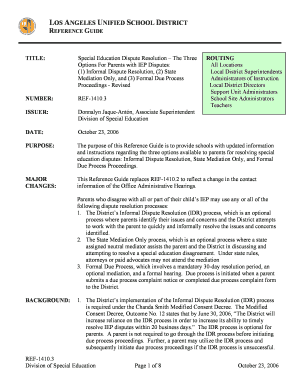 Lausd Informal Dispute Resolution