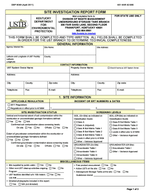 Site Investigation Report Template  Form