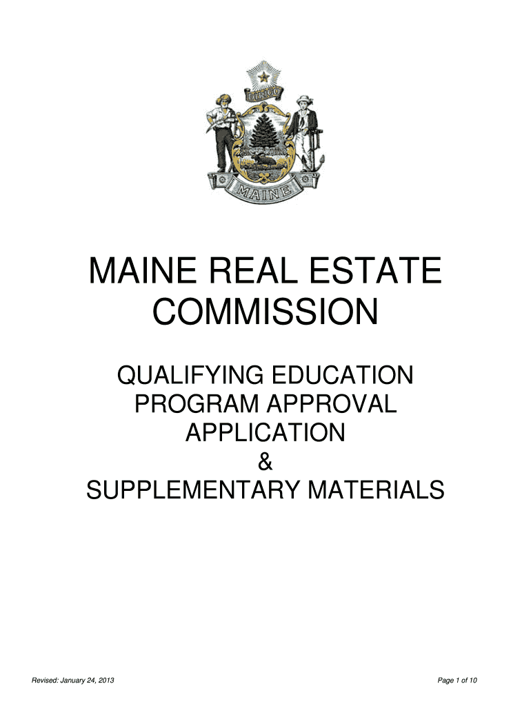 MAINE REAL ESTATE COMMISSION Maine  Form